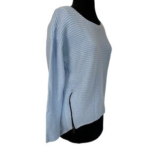 Bar III | New Light Blue Wool Blend Zippered  Sweater, Large